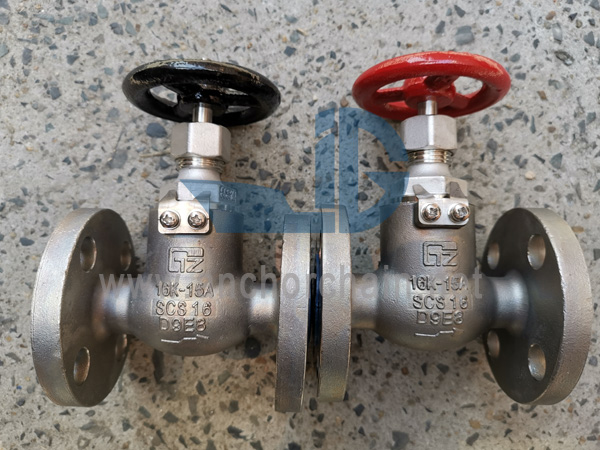 JIS F 7351 5K SCS16 ஸ்டெயின்லெஸ் ஸ்டீல் ஸ்க்ரூ டவுன் செக் குளோப் வால்வுகள்