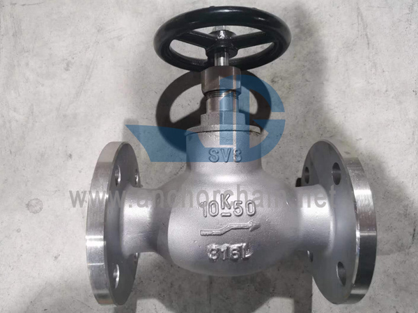 JIS F 7409 16K SCS16 ஸ்டெயின்லெஸ் ஸ்டீல் ஸ்க்ரூ டவுன் செக் குளோப் வால்வுகள்
