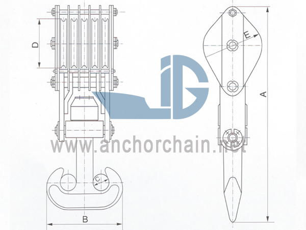 ZHC தொடர் 5 ஷிப் ட்வின் ஹூக்கிற்கான ஷீவ் வயர் ரோப் பிளாக்